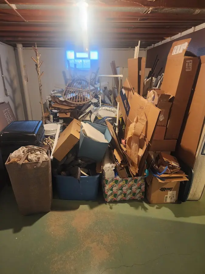 Roll-off dumpster container at job site for 8 Yard Dumpster Rental in Ball Ground